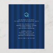 バジェット写真ネイビーストライプズの卒業招待状 (裏面)