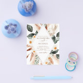 バジェット写真パンパスグラスボホ結婚ズ チラシ (シングル)