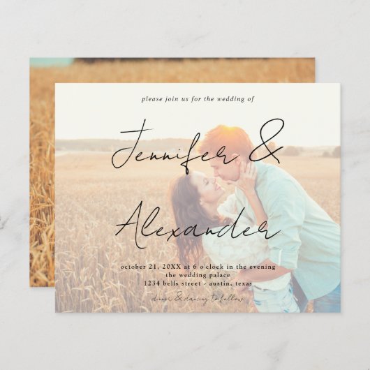 バジェット写真ビッグ名横結婚写真のV2 (正面/裏面)