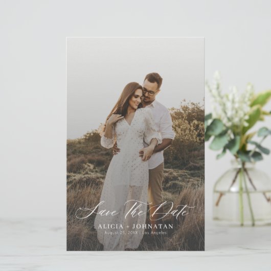バジェット写真モダンエレガントな結婚式の日付を保存 (スタンド正面)