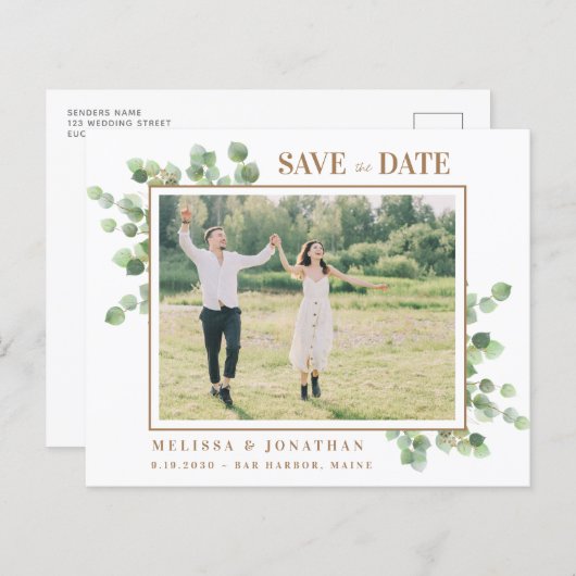 バジェット写真ユーカリの緑の日を保存 (正面/裏面)