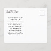 バジェット写真ユーカリ結婚スの感謝ポストカード (裏面)