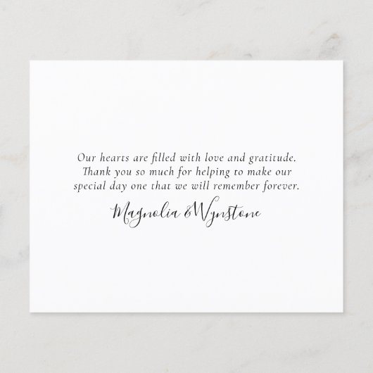 バジェット写真ユーカリ結婚プスのサンキューカード (裏面)