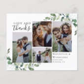 バジェット写真ユーカリ結婚プスのサンキューカード (正面)