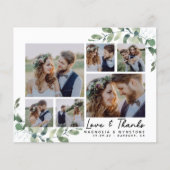 バジェット写真ユーカリ結婚プスのサンキューカード (正面)