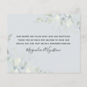 バジェット写真ユーカリ結婚プスのサンキューカード (裏面)