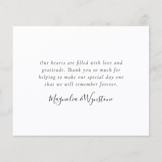 バジェット写真ユーカリ結婚プスのサンキューカード (裏面)