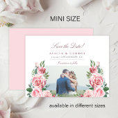 バジェット写真ロマンチックなフローラ結婚式の日付を保存 ノートカード