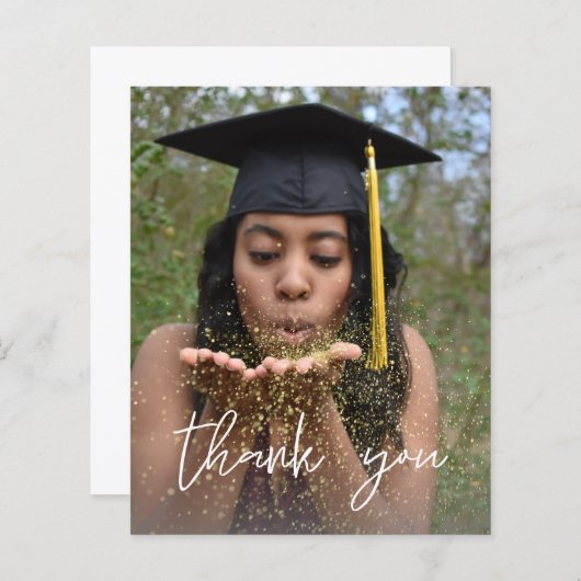 バジェット写真卒業ハット垂直Wありがとう (正面/裏面)