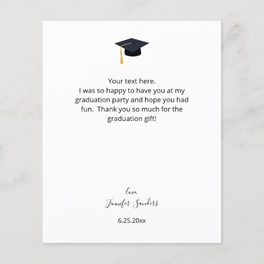 バジェット写真卒業ハット書道ありがとう (裏面)