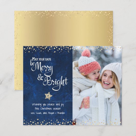 バジェット写真日メリーはBright Script Navy Card (正面/裏面)