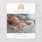 バジェット写真望峰レインボー誕生発表カード (正面)