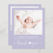 バジェット写真紫ベビーガール誕生のお知らせ (正面/裏面)