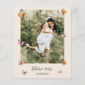 バジェット写真蝶ブライダルシャワー招待 (裏面)