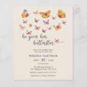 バジェット写真蝶ブライダルシャワー招待 (正面)