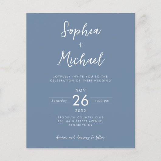 バジェット写真詳細QRウェブサイトほこりブルー結婚ズ (正面)