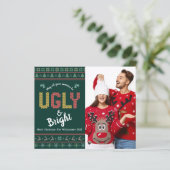 バジェット写真醜いセータークリスマスグリーンカード (スタンド正面)