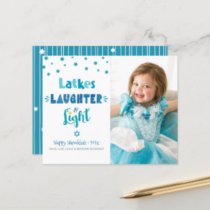バジェット写真Hanukkah Latkes笑いライトカード