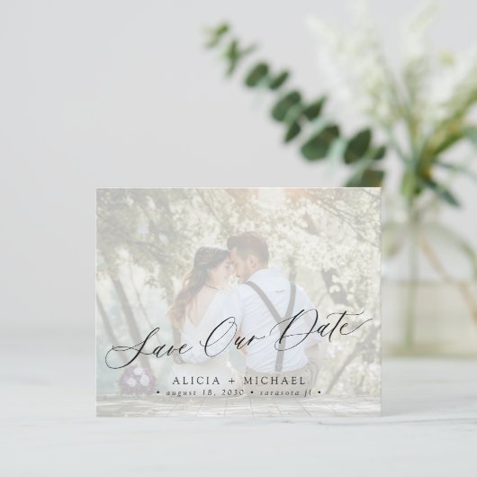 バジェット写真QRコードエレガントな結婚式の日付を保存 (スタンド正面)