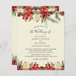 バジェット冬のクリスマスブルゴーニュ結婚のフライヤー