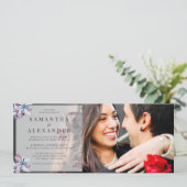 バジェット冬のフローラ水の色2結婚写真 招待状 (スタンド正面)