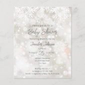 バジェット冬の雪のパステルカラー赤ちゃんシャワー (正面)