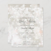 バジェット冬の雪のパステルカラー赤ちゃんシャワー