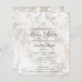 バジェット冬の雪のパステルカラー赤ちゃんシャワー