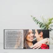 バジェット冬の雪の結晶オーバーレイ2写真結婚 招待状 (スタンド正面)