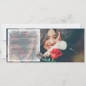 バジェット冬の雪の結晶オーバーレイ2写真結婚 招待状 (裏面)