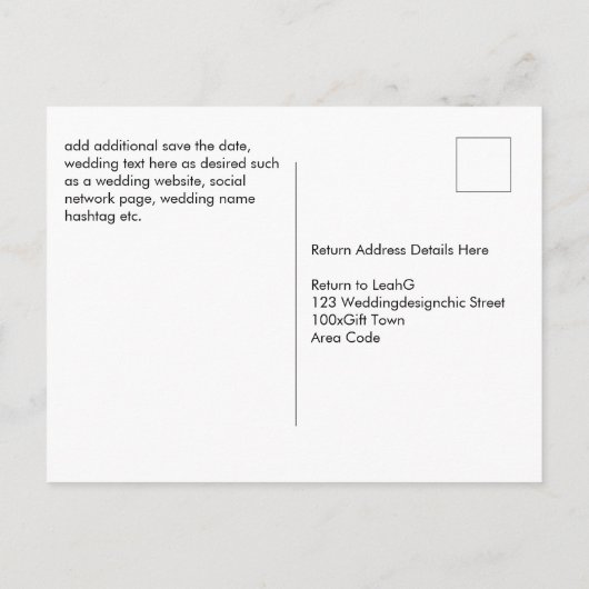 バジェット冬の青いアザラシの結婚式の招待 ポストカード (裏面)