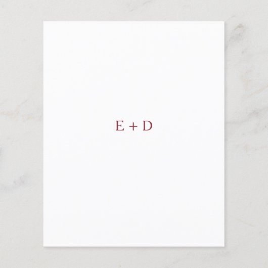 バジェット冬フローラリース結婚式招待状 (裏面)