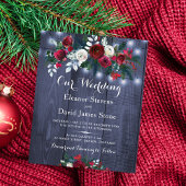 バジェット冬ブルゴーニュフローラ結婚式招待状