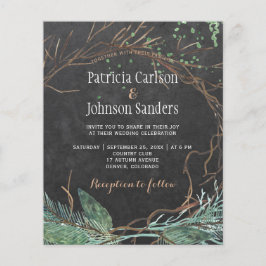 バジェット冬自然シャルボード結婚式招待状 チラシ