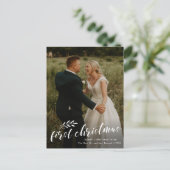 バジェット初めてのクリスマス結婚ズの写真ホリデーカード シーズンポストカード (スタンド正面)