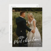 バジェット初めてのクリスマス結婚ズの写真ホリデーカード シーズンポストカード (正面/裏面)