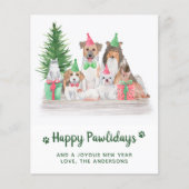 バジェット動物犬ねこ子猫クリスマスカード (正面)