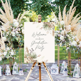 バジェット卒業パンパス植物学モダン校 ポスター