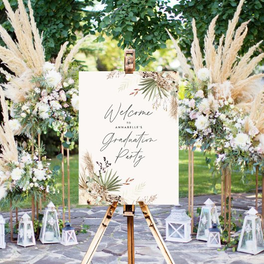 バジェット卒業パンパス植物学モダン校 ポスター