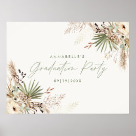 バジェット卒業パンパス植物学モダン校 ポスター