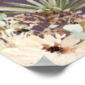 バジェット卒業パンパス植物紫エレガント色 ポスター (角)