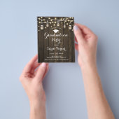 バジェット卒業パーティー素朴ウッド招待状 チラシ (手)