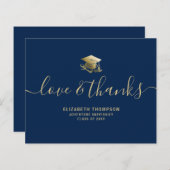 バジェット卒業金ゴールドラブブルー感謝していサンキュー (正面/裏面)