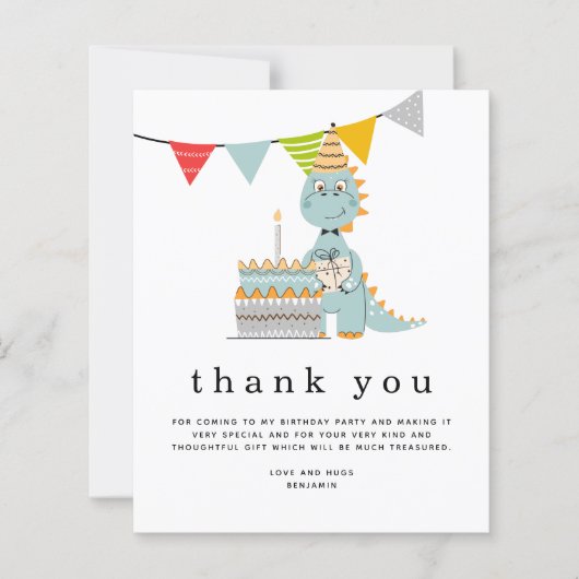 バジェット可愛い恐竜ケーキ子供の誕生日ありがとう (正面)