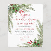 バジェット喜びの小さなバンドル赤ちゃんシャワー招待状 (正面)