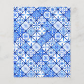 バジェット地中海のタイルレモン結婚式招待状 (裏面)