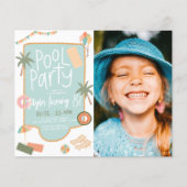 バジェット夏かわいいプールパーティーガール誕生日写真 (正面)