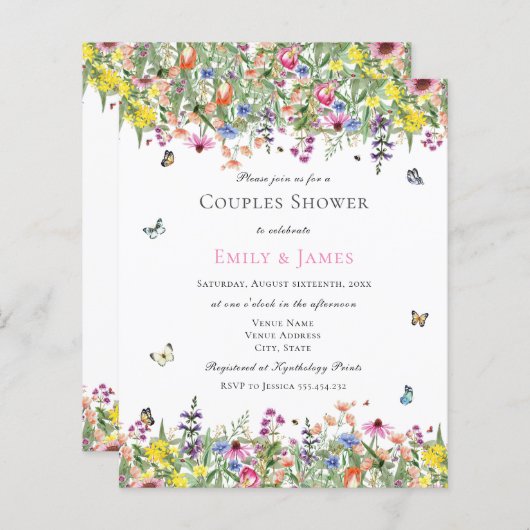 バジェット夏のフローラカップルのシャワー (正面/裏面)