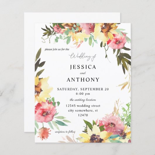 バジェット夏ひまわり結婚フローラの2 (正面/裏面)