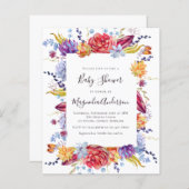 バジェット多肉乳児シャワー招待状 (正面/裏面)